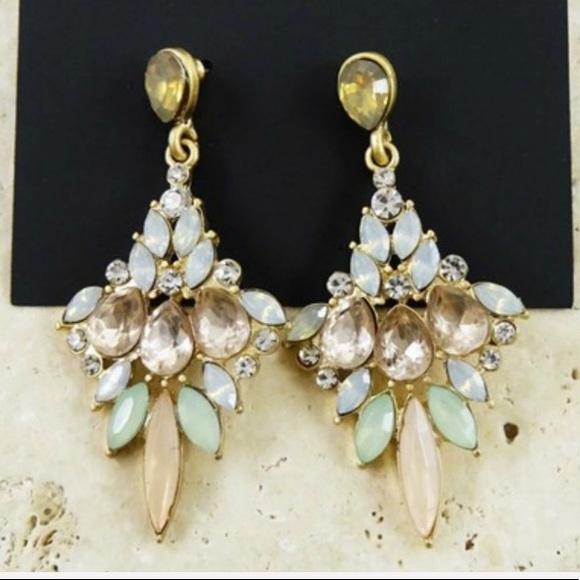 Spring Starburst marquis rhinestone linear earring - Picture 2 of 4